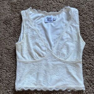 Princess Polly Ivory Lace Tank Top